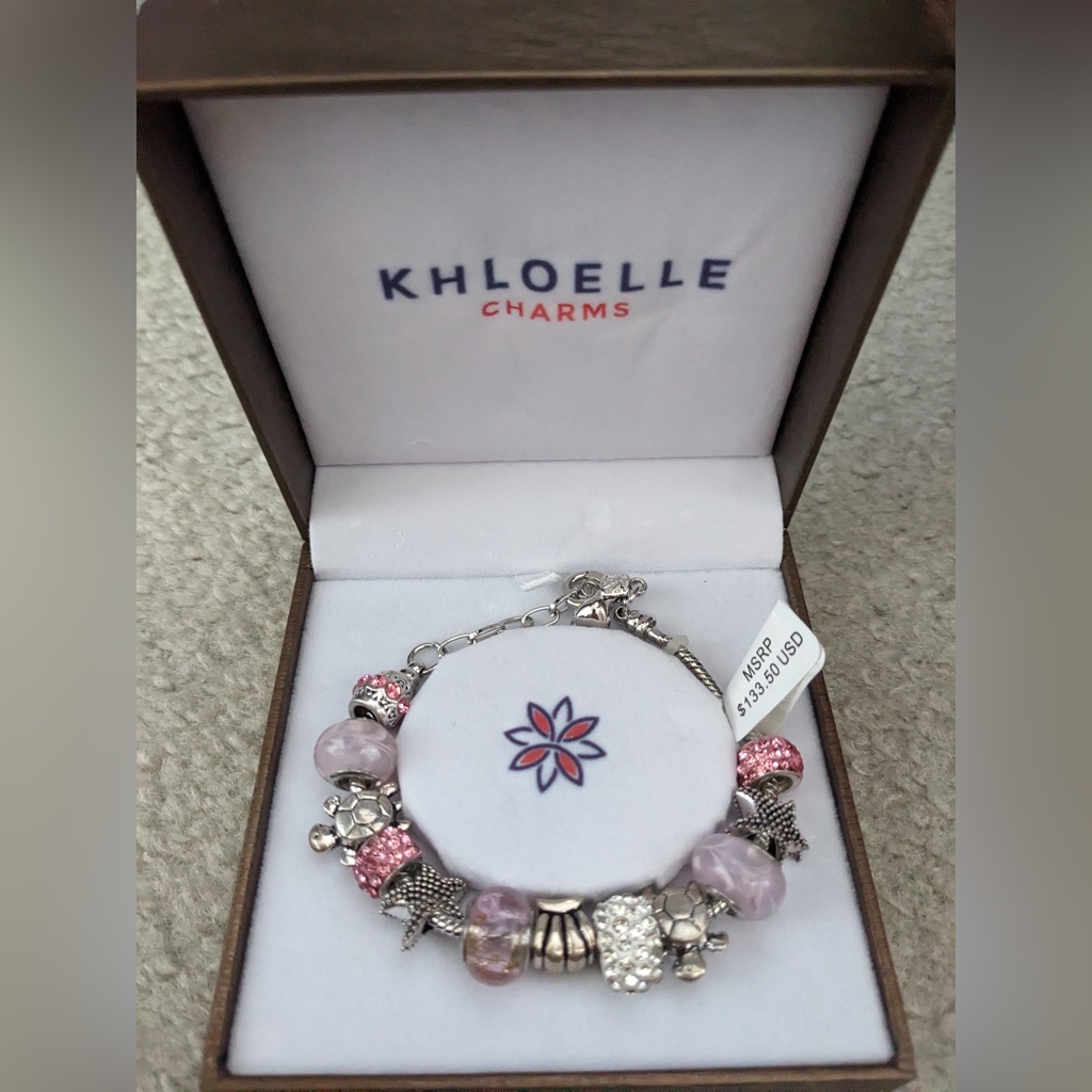 Pink And Silver Beaded Bracelet